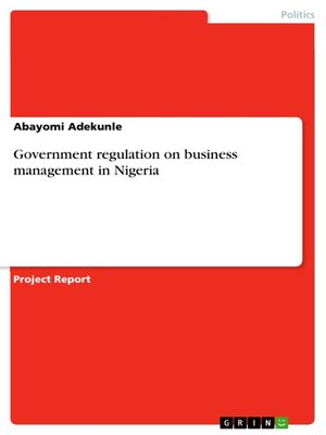 cover image of Government regulation on business management in Nigeria